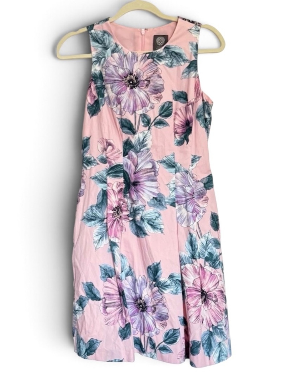 Vince Camuto Pink Floral Sleeveless Shift Dress